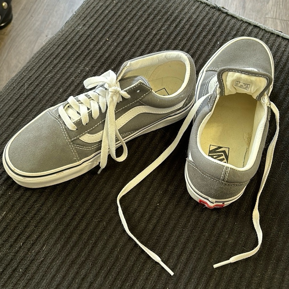 Size 8.5 women’s and/or size 7 men’s Vans, worn maybe 6 times, slip in my heels.